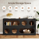 Tribesigns Console Table, 61-Inch Narrow Sofa Entryway Table with Storage, 3-Tier Modern Hallway Behind Couch Table Accent Table for Living Room, Black Tribesigns