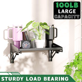 ULIBERMAGNET Garage Folding Storage Rack Shelves,100LB Metal Wall Mounted Adjustable Rail Shelf for Garage,Power Tools,Toolbox,Storage Shelves with Lip for Workshop Kitchen Office (2 Pack) ULIBERMAGNET