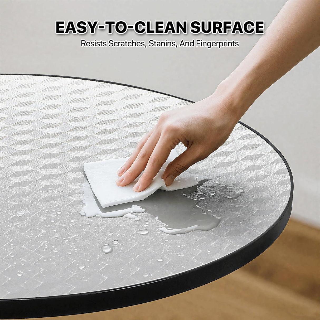 Magshion 31" Round Bar Table Height Adjustable 26"-35" Pub Table with Enlarged Base for Living Room Patio Bistro Café, Silver Magshion