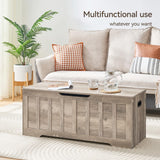 VANKILEY 47.2" Storage Chest Extra Large,Storage Trunk with 2 Safety Hinges,Wooden Storage Bench,Shoe Bench,47.2x15.7x19.1 Inch,Easy Assembly,Storage Bench for Bedroom,Living Room,entryway(Greige). VANKILEY