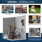 CDCASA 5x4 FT Storage Shed, Waterproof Resin Outdoor Storage Shed with Floor & Window & Lockable Door, Tool Shed for Garden Patio, Backyard,Lawn, All Weather Use, Light Gray CDCASA