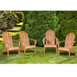 RELAX4LIFE Adirondack Chairs Set of 4, Acacia Wood Adirondack Lounge Chair, Weather Resistant Outdoor Chair for Patio Garden Porch Deck, 350 LBS Weight Capacity, Wooden Fire Pit Chairs (4, Natural) RELAX4LIFE