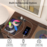 VAXZOFI Large Record Player Stand with Vinyl Storage, 500+ Vinyl Record Storage Cabinet, 47 Inch Record Player Table with Power Outlet, Farmhouse Wooden Turntable Stand for Living Room, Walnut VAXZOFI