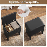 BTHFST Corner Vanity Desk with Lighted Mirror, Makeup Vanity with Lights and Charging Station, Vanity Set with Mirror and Storage Stool, Makeup Table with Drawers, Rotating Shelves, Black BTHFST