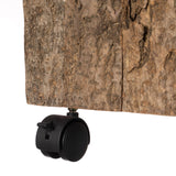 Vintiquewise Accent Decorative Natural Wooden Square Stump Stool, with Wheels for Indoor and Outdoor Vintiquewise