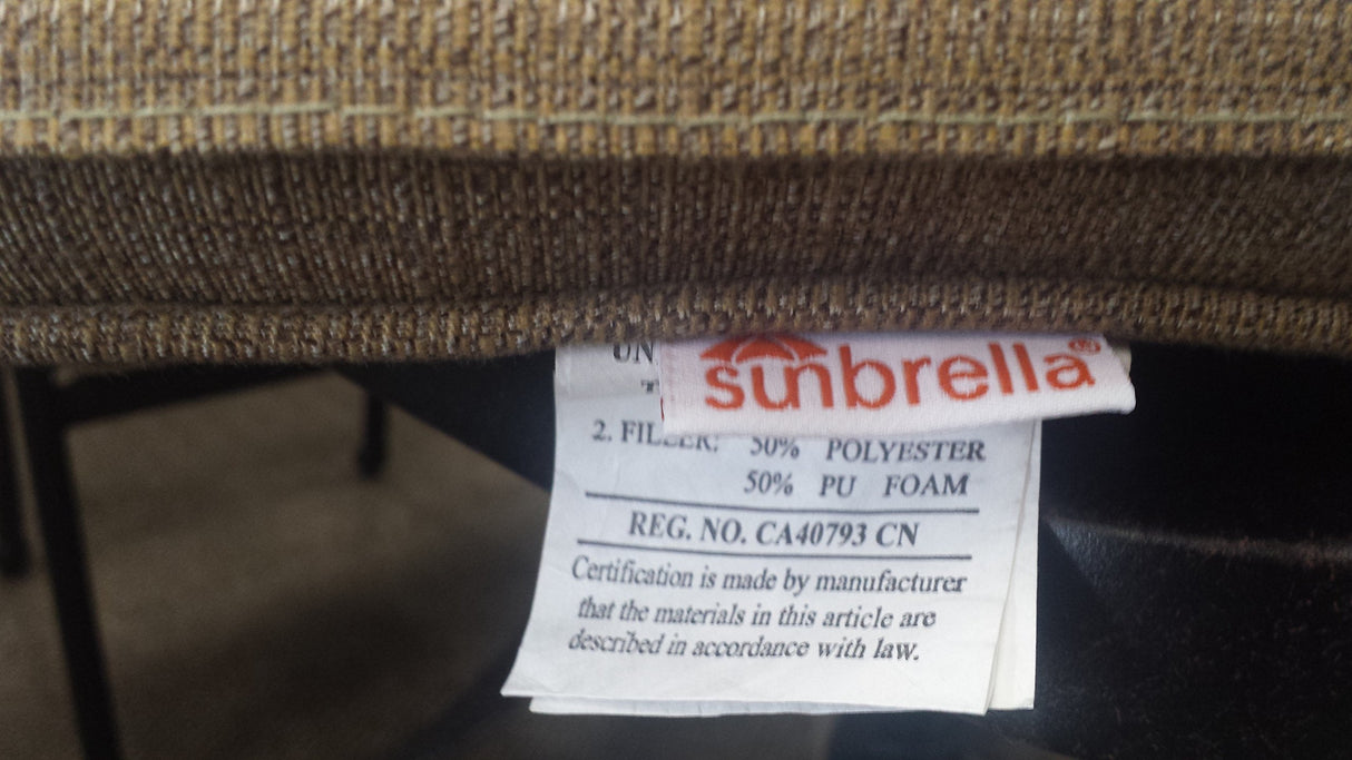 Grand Tuscany Outdoor Patio 7 pcs Round Fire Gas 52" Dining Set Dark Bronze Cast Aluminum Sunbrella Cushions (Set with 6 Regular Chairs) Patio Land
