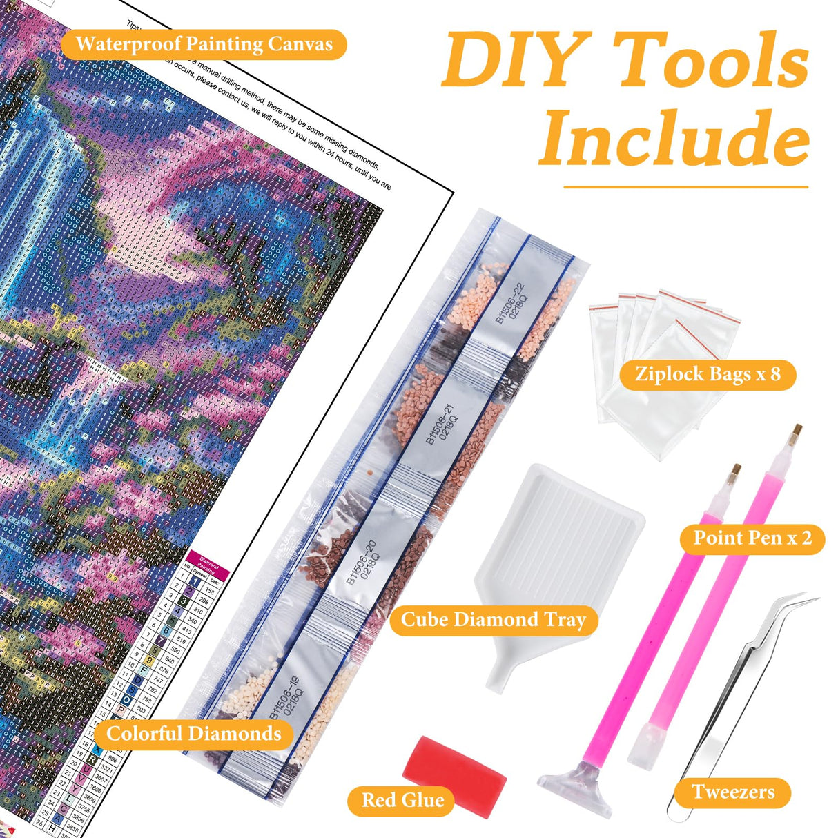 Diamond Art Kits for Adults Shiny Waterfall, DIY 5D Diamond Painting Kit for Beginners Flower, Full Round Drill Gem Art Dots for Adults, Perfect for Home Wall Decor 12X16 Inch Okarina