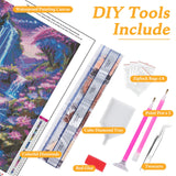 Diamond Art Kits for Adults Shiny Waterfall, DIY 5D Diamond Painting Kit for Beginners Flower, Full Round Drill Gem Art Dots for Adults, Perfect for Home Wall Decor 12X16 Inch Okarina