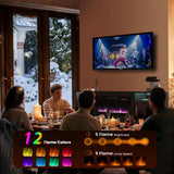 TAVATA Fireplace TV Stand with 36" Fireplace，80" TV Stand with LED Light for TVs Up to 85"，Entertainment Center Console Table with Highlight Storage Cabinets (Black) TAVATA