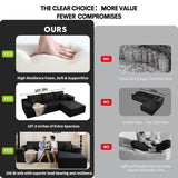 107.5" Cloud Sectional Couch with L-Shape Chaise,Modern Modular Sofa with Deep Seat, Upholstered Couches for Living Room Bedroom Apartments,No Assembly Required, (Black,Right Facing Chaise) Astronovo