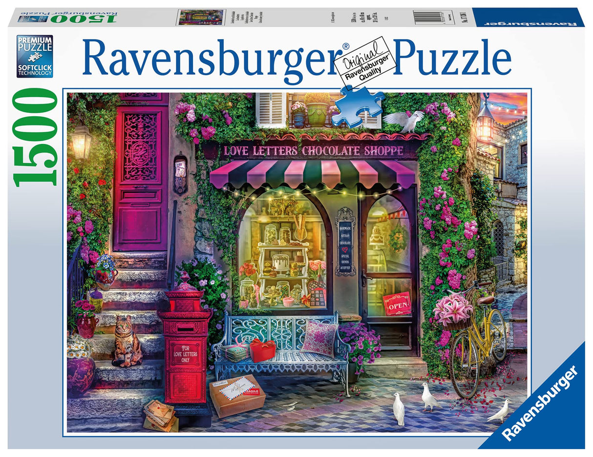 Ravensburger 17136 Love Letters Chocolate Shop 1500 Piece Jigsaw Puzzle for Adults & Kids Age 12 Years Up, Multicolour Ravensburger