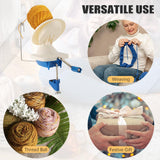 FLKQC Yarn Ball Winder, Hand-Operated Yarn Ball Winder Swift Yarn Winder, Yarn Cake Winder, Needlecraft Yarn Ball Winder Hand-Operated (Blue) FLKQC