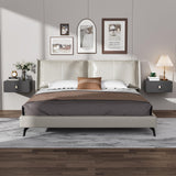 VICITON Modern Floating Nightstand with Solid Wood Drawer, Wall Mounted Bedside Table for Bedroom (Dark Gray, Small) VICITON