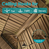 Domi 12' X 18' Hardtop Gazebo, Aluminum Metal Gazebo with Galvanized Steel Double Roof Canopy, Curtain and Netting, Permanent Gazebo Pavilion for Party, Wedding, Outdoor Dining, Brown domi outdoor living