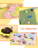 300pcs FIVEIZERO Stitch Markers with 6 pieces of large blunt sewing needles,colorful knitting markers,plastic crochet hook clip,bulk Crochet hook markers for knitting stitch locking clip crochet hooks FIVEIZERO