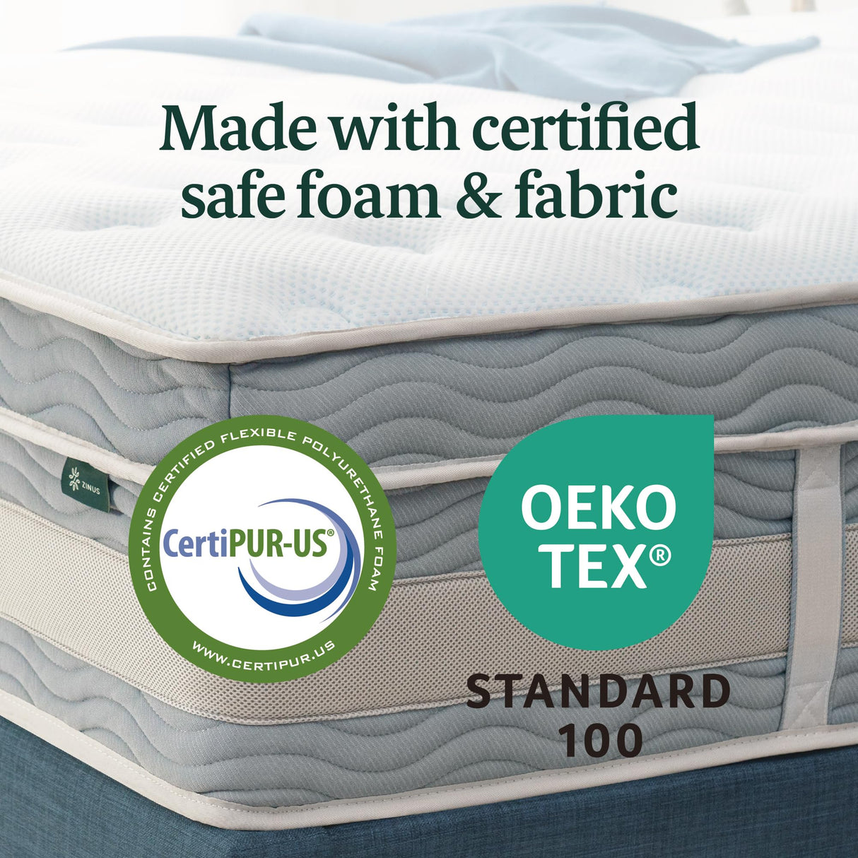 ZINUS 14 Inch Cooling Comfort Support Hybrid Mattress [New Version], Queen, Fiberglass Free, Medium Plush, Cooling Motion Isolation, Certified Safe Foams & Fabric, Mattress in A Box Zinus