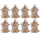 9.5" Wooden Gazebo bird feeder by Make Market - Unfinished Hanging Birdhouse Made of 100% Wood, Outdoor Nesting Boxes - Bulk 8 Pack Make Market