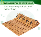 ZPirates Natural Bamboo Wood Bath Mat - Large, 34 x 18 Inches (L x W) Foldable Bathmat, Accessories for Bathroom Sauna Spa Tub and Outdoor ZPirates