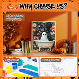 Reivworl Halloween Paint by Numbers Kit for Adults Beginners, Ghost Paint by Numbers, Adult Paint by Number Kits for Gifts and Home Wall Decor 16x20Inch Reivworl