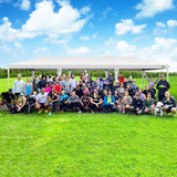 COBIZI 10x30 Pop Up Canopy Tent with Removable Sidewalls, Waterproof Portable Easy Up Canopy with Carry Bag, Instant Outdoor Shelter Tents for Parties, Events, Backyard Gatherings, Weddings, White COBIZI