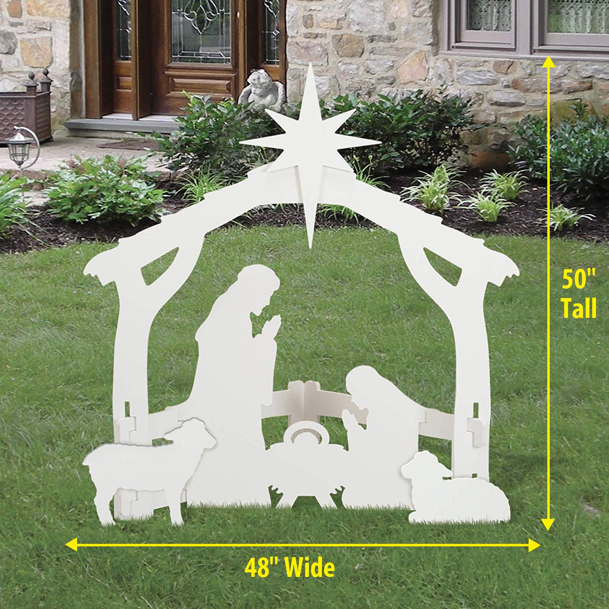 FrontYard Originals All-Weather Outdoor Nativity, Waterproof, Made in USA, Over 4ft Tall, Durable Material, Simple Assembly, Easy Storage, Yard Nativity Set FrontYard Originals