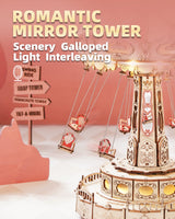 ROKR 3D Puzzles for Adults-STEM Projects for Kids-LED Swing Ride Model Building Kit-Music Box DIY Kit-Gift for Kids and Adults ROKR