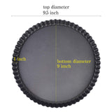RICHSC-PAN Tart Pan, 9 Inch Tart Pans, Non-Stick Removable Loose Bottom Carbon Steel 9In Tart Pan, The 9.5 Inches at the Top and 9 Inches at the Bottom, With a Depth of 1.1 Inches. RICHSC-PAN