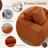 INGEROOM 108" Cloud Sectional Couch with L-Shape Chaise, Modular Sofa Memory Foam, Boneless Sofa with Movable Ottoman, Upholstered Couches for Living Room Bedroom, No Assembly Required, Orange INGEROOM