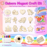 12 DIY Unicorn Wooden Magnets, Halloween Crafts for Kids Art Craft Supplies Painting Kits for Girls Boys Ages 4-8 8-12 Halloween Party Favors Basket Goodie Bag Stuffers Crafts Decoration Unicorn Gifts Gadetouq