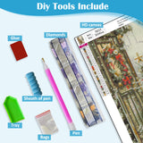 Christmas Tree House Bird Diamond Painting Kits for Adults, 5D Diamond Art Kits for Adults Beginners, DIY Full Round Drill Diamond Dot Painting Gem Art Kits for Adult, Home Wall Decor 11.8x15.7 Inch LKHMVCA