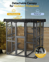 Catio Outdoor Cat Enclosure, 71" Large Cat House for Multiple Cats with Waterproof Roof, 3 Tier Cat Cage with 6 Platform for Patio, Yard, Graden PawGiant