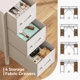 Seventable Computer Desk 47.2" with LED Lights & Power Outlets, Home Office Desk with 4 Drawers, Writing Desk with Keyboard Tray, Study Desk with Monitor Stand, Work Desk for Home Office, White Seventable