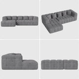 Nalupatio 107" Modern Boneless Couch Cloud Modular Sectional Sofa with L Shaped Chaise, Upholstered Comfy Chenille Couch Bed in a Box,No Assembly Required Nalupatio