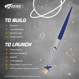 Estes 2483 Phantom Blue Rocket-Building Kit, Beginner Flying-Rocket-Model Kit for Ages 10+ Estes