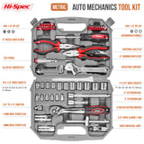 Hi-Spec Tools 67Pc Metric Auto Mechanic Tool Set, Motorcycle & Car Tool Kit, Auto Repair Tool Set with Pliers, Screwdriver Set, Socket Kit & Tool Box Storage Case for Cars, Trucks, Boats RVs & Jeeps Hi-Spec