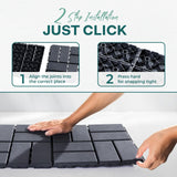 IDZO Plastic Interlocking Deck Tiles - 9PCS Waterproof Outdoor Flooring, All Weather Use Patio Tiles, Decking Checker Pattern, 12 x 12 x 0.7 Inches, Dark Grey IDZO