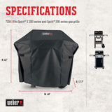 Weber Spirit and Spirit II 200 Series Premium Grill Cover, Heavy Duty and Waterproof, Fits Grill Widths Up To 48 Inches Weber