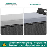 YITAHOME 90 Gallon Outdoor Wicker Storage Bench w/Cushion, Large PE Rattan Deck Storage Box w/Handles & Hydraulics for Patio Furniture, Cushions, Garden Tools, Pool & Sports Equipment, Black&Grey YITAHOME