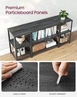 VASAGLE TV Stand for 65 Inches TVs, Industrial Entertainment Center, Modern TV Console with Open Storage Shelves for Living Room, Bedroom, Black ULTV105B22 VASAGLE