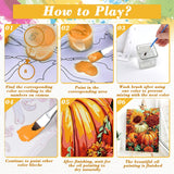 Skyboda Sunflower Paint by Numbers Kit for Adults Beginners with Frame, Fall Pumpkin Adult Paint by Number Kits on Canvas, Easy DIY Oil Painting Kits for Home Decor, 8x12in Skyboda