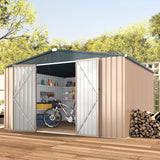 U-MAX 12' x 10' Metal Storage Shed for Ourdoor, Extra Large Yard Steel Shed (116 Sq.Ft Land) with Design of Lockable Doors, Tool and Utility Storage for Backyard, Garden, Patio, Outside use U-MAX