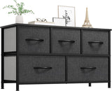YITAHOME Dresser with 5 Drawers - Fabric Storage Tower, Black Dresser & Chest of Drawers, Organizer Unit for Bedroom YITAHOME