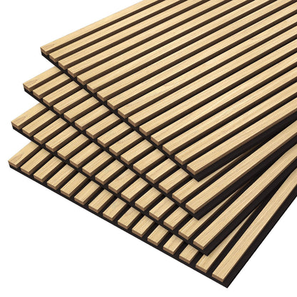 4 Pack Wood Wall Panels, 47.2” x 23.6" Wood Slat Wall Panel for Wall and Ceiling, 3D Fluted Wall Panels Wood Panels Wall, Teak - WoodArtSupply