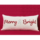LOOPUINHOM Nice Merry and Bright Christmas Decor Cotton Burlap Decorative Rectangle Throw Lumbar Waist Pillow Case Cushion Cover for Couch Living Room 12X24 inches LOOPUINHOM