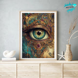 KEYIFA Eye Diamond Art Kits, 5D DIY Diamond Painting for Adults, Round Full Drill, Fantasy Diamonds Dots Mosaic Painting, Crystal Gem Arts Craft for Home Wall Decor 12x16 in KEYIFA