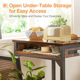 ODK 24 inch Bar Table with Power Outlets, Bar Height Pub Table, Counter Height Bar Table, High Top Kitchen & Dining Counter Tables with Sturdy Legs & Easy-to-Clean Top, Indoor use, Vintage ODK