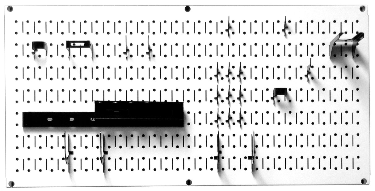 Wall Control Modular Pegboard Tool Organizer System - Wall-Mounted Metal Peg Board Tool Storage Unit for Wall Storage Tiling (White Pegboard) Wall Control