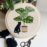 Myfelicity Punch Needle Kit for Adults, Beginners, Kids, Cat and Greenery Patterns, Includes Punching Needle Supplies Myfelicity