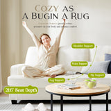 Zelimon Couches for Living Room, 82” Spacious Deep Seat Sofa for Living Room/Bedroom/Office/Apartment, Sofa Bed for Small Spaces, Detachable Futon Couch Cover, Easy to Install, Beige Teddy Fleece Zelimon