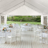 DWVO 20x30FT Heavy Duty Party PVC White Tent Wedding Event Shelters Upgraded Galvanized Ripple Canopy with Large Roof Removable Sidewalls & 3 Storage Bags 600D Oxford Commercial DWVO
